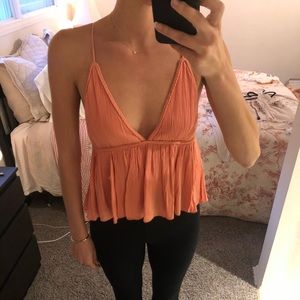 Coral Crop Top, Never Worn. A&F Size S.